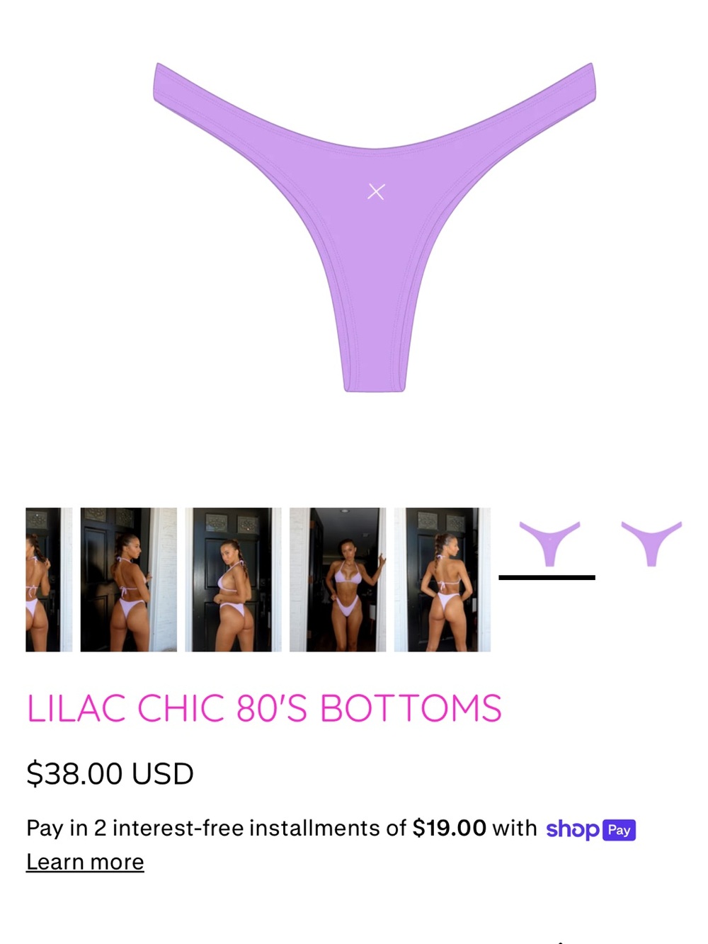 Boutine LA Lilac High-Cut Bikini Bottom